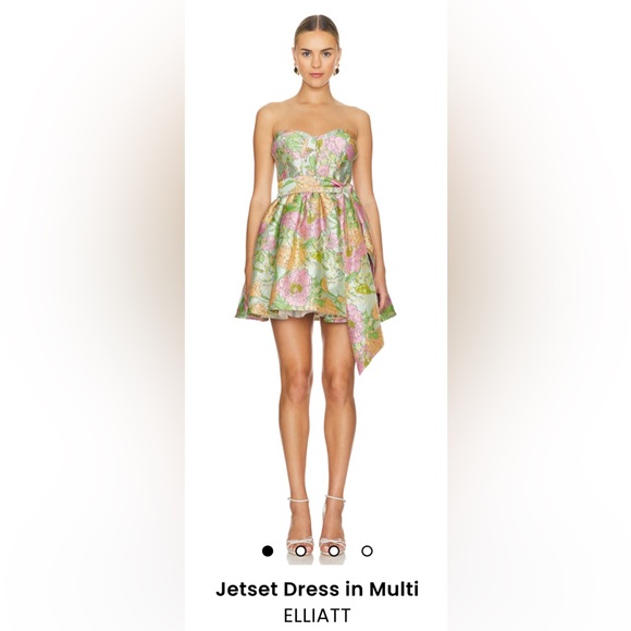 Elliatt Small Jet Set Floral Jaquard Mini Dress - Picture 1 of 7